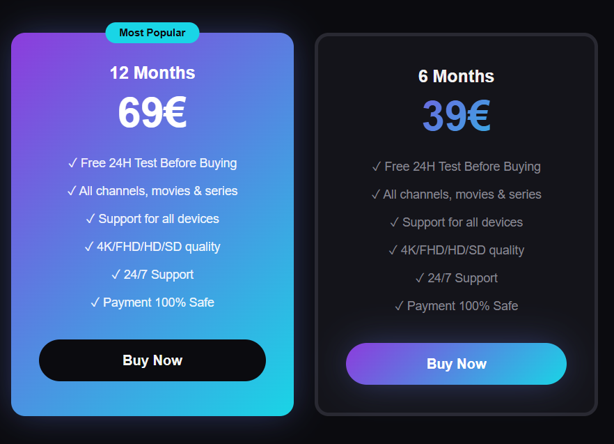KovaIPTV Pricing
