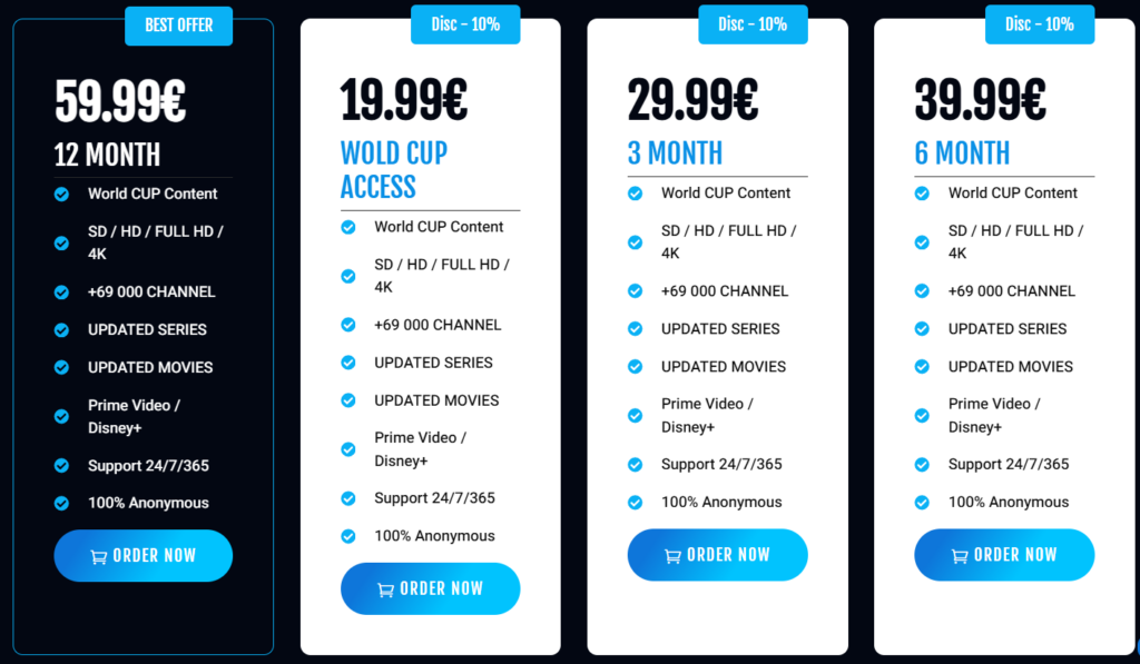 CapstorTV IPTV Pricing
