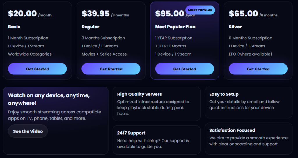 Evo4K IPTV Pricing