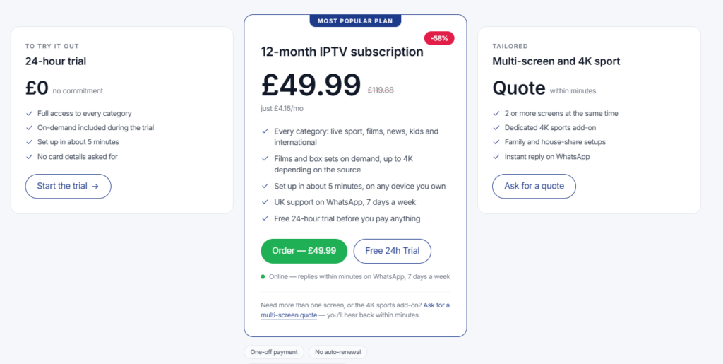 IPTV United Pricing