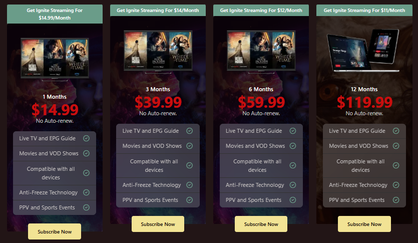 Stream IPTV 4K Pricing