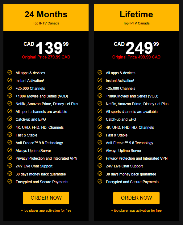 XCIPTV Canada Pricing